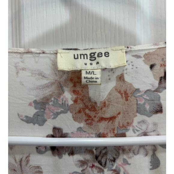 Umgee Women M/L Floral Fringe Open Front Kimono Boho Lagenlook - Picture 4 of 8